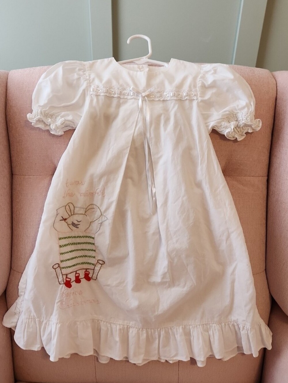 Lullaby set 3t smocked nightgown sleep gown dress christmas mouse pajamas